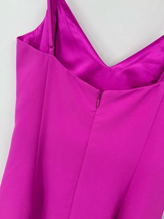 Bardot Lisandra Midi Dress Adjustable Straps High Low Hem Pink Shock Size XS - Picture 5 of 11